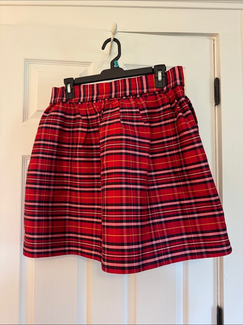 Crown & Ivy Red Plaid Tie-Belt Side Zip Holiday Mini Skirt - Picture 9 of 9